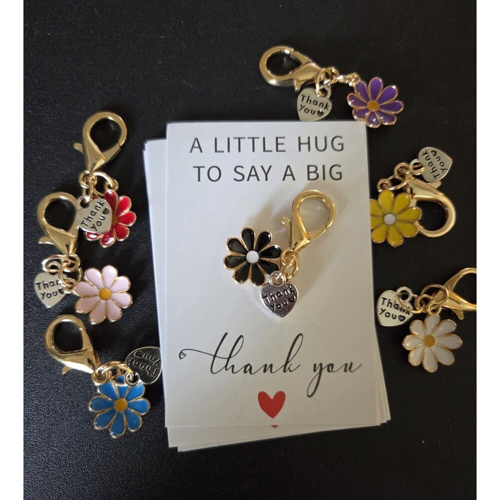 Give Someone “ A Little Hug To Say A Big Thank You “ Bag Clip/Purse Charm 7 Piec